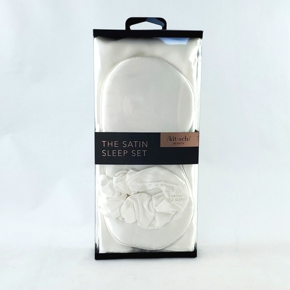Kitsch Accessories - Kitsch Beauty Satin Sleep Ivory Set Pillow Case Eye Mask Scrunchie